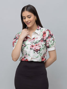 PURYS - Women Multi-Color Muslin Floral Shirt
