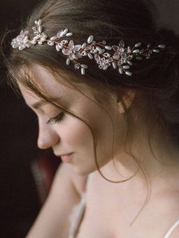 Yellow Chimes - Women White Embellished Tiara