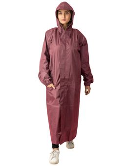 THE DRY CAPE - Womens Seam Sealed Raincoat With Pouch - Maroon