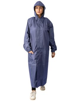 THE DRY CAPE - Womens Seam Sealed Raincoat With Pouch - Navy Blue