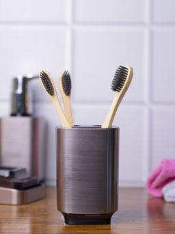 Voncasa - Stylish Tooth Brush Holder - Silver & Black