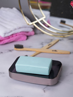 Voncasa - Stylish Soap Dish - Silver & Black