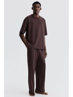 H&M - Men Brown Jersey Pyjamas with T-Shirt