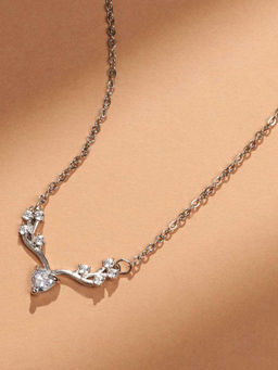 Palmonas - 925 Sterling Silver Crystal Wing 925 Sterling Silver Necklace