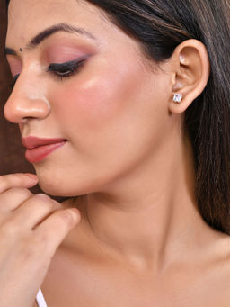 Silvermerc Designs - American Diamond Stud Earrings For Women