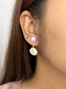ISHKAARA - Shell Whisper Drop Earrings