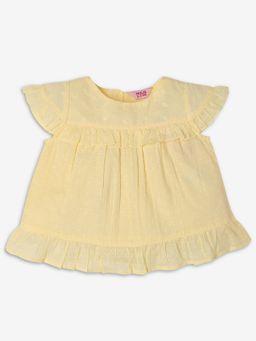 R&B - Cotton Yellow Round Neck Girls Top