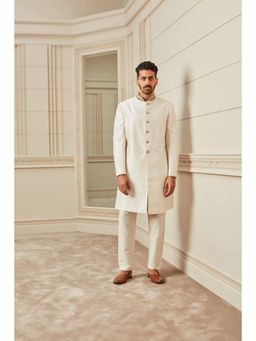 TASVA - Ivory Woven Sherwani and Pant