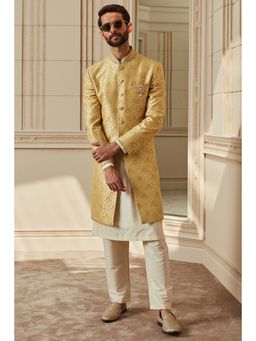 TASVA - Green Woven Sherwani and Pant