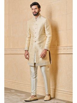 TASVA - Gold Solid Sherwani and Pant