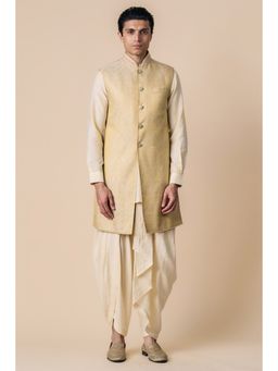 TASVA - Gold Woven Sherwani and Dhoti