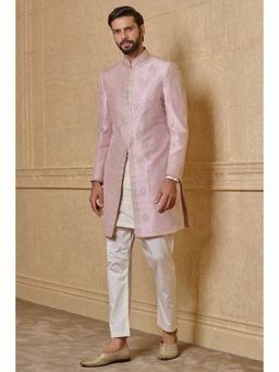 TASVA - Pink Woven Sherwani and Churidar