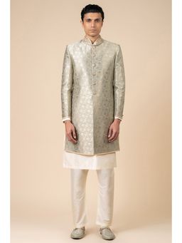 TASVA - Aqua Embroidered Sherwani and Pant