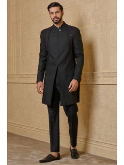 TASVA - Black Solid Sherwani and Pant