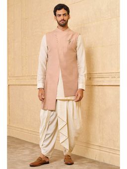 TASVA - Pink Solid Sherwani and Dhoti