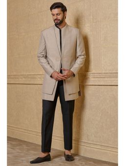 TASVA - Grey Solid Sherwani and Pant