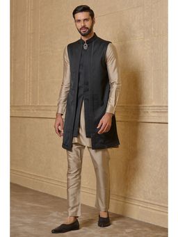 TASVA - Black Solid Sherwani with Kurta and Pant