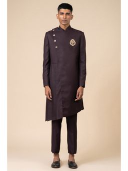 TASVA - Wine Embroidered Sherwani and Pant