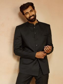 Vastramay - Black Solid Jodhpuri