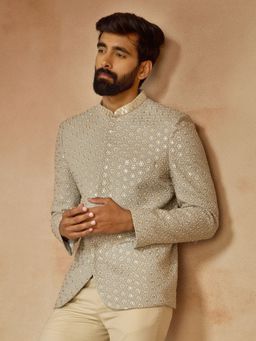 Vastramay - Grey Embroidered Jodhpuri