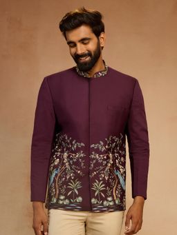 Vastramay - Wine Embroidered Jodhpuri