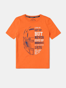 Jockey Juniors - AB23 Boys Super Combed Cotton Graphic Printed T-Shirt - Golden Poppy