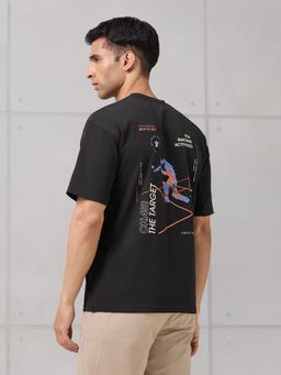 Technosport - Men Black Printed T-Shirt