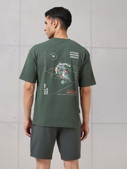 Technosport - Men Green Printed T-Shirt