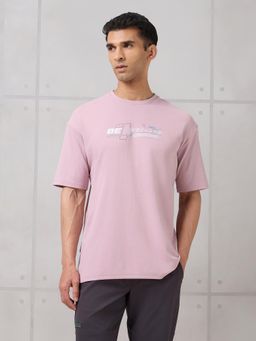 Technosport - Men Pink Typography T-Shirt