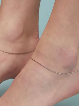 Zavya - Sleek Minimal Chain 925 Sterling Silver Anklet
