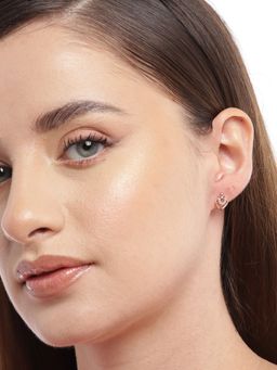 Zavya - Radiant Rose Gold Glow Cz Rose Gold-Plated 925 Sterling Silver Earrings