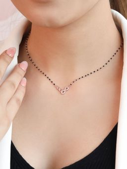 Zavya - Infinite Love Rose Gold Plated 925 Sterling Silver Dual Infinity Mangalsutra