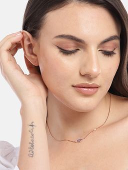 Zavya - Evil Eye 925 Silver Necklace In Rose Gold