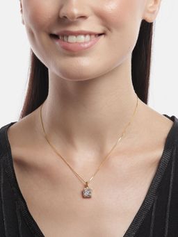 Zavya - Golden Radiance Adjustable Gold-Plated Cz 925 Sterling Silver Necklace