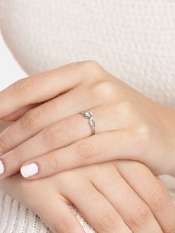 Zavya - Diamond Dreams Cz Rhodium-Plated 925 Sterling Silver Female Ring