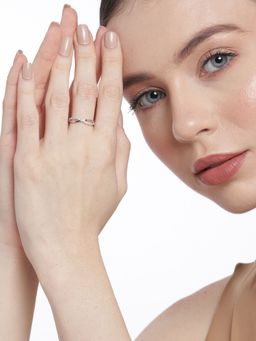 Zavya - Eternal Infinity Rhodium-Plated 925 Sterling Silver Couple Ring