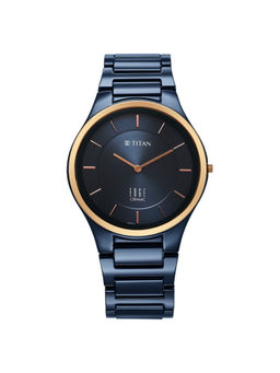 Titan - Men Edge Ceramic Bi Color Blue Dial Casual Watch (1696Kc05) (M)