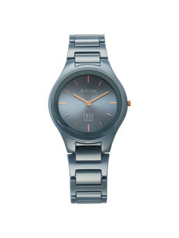 Titan - Women Edge Ceramic Pastels 1.0 Blue Dial Casual Watch (2653Qc07) (M)