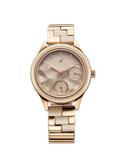 Fastrack - Women Cerame Girls Beige Dial Casual Watch (6294KD01) (M)