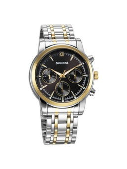 Sonata - Men Festive Collection Black Dial Casual Watch (77158BM01) (M)