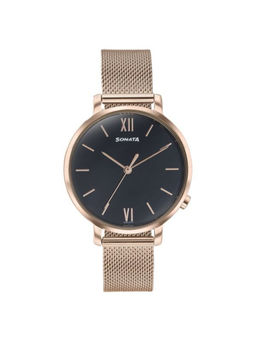 Sonata - Women Elegant Essentials Black Dial Casual Watch (87045WM03W) (M)