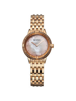 Titan - Women Purple Glamour White Dial Casual Watch (95316WM01) (M)