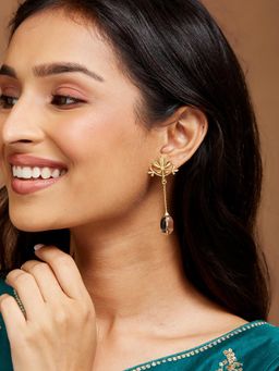 Fabindia - Women Grey Stone Drop Earrings