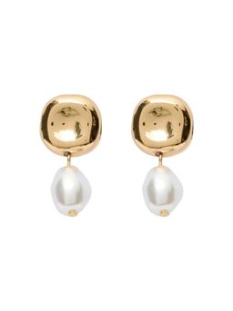 Forever New - Women Organic White Pearl Drop Earring