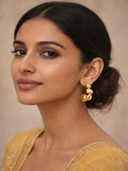 JEWELZ - Women Minimal Gold Chain Hoop Earrings