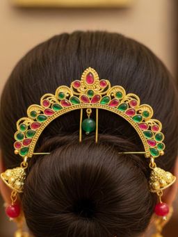 Accessher - Women Gold-Plated Multi-Color Style Hair Juda Pin