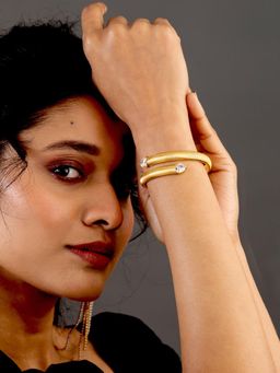 Boldiful - Women White Stone Heart Wrap Cuff