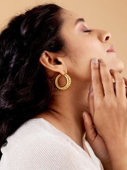 Boldiful - Women Croissant Chunky Gold Hoop Earrings