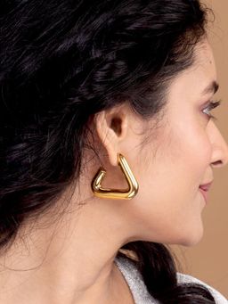 Boldiful - Women Gold Triangle Drop Earrings