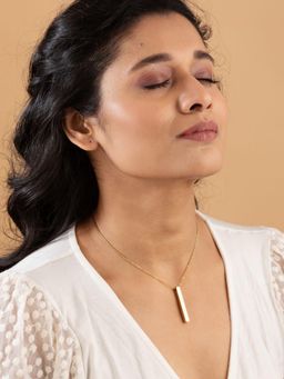 Boldiful - Women Vertical Gold Bar Pendant Necklace